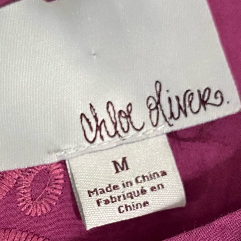 Chloe Oliver Anthropologie Magenta Pink Bell Sleeve Lace Crochet Blouse Top - Picture 6 of 11